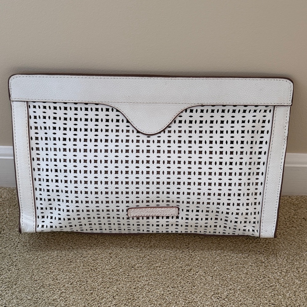 BCBGMaxAzria White Perforated Clutch